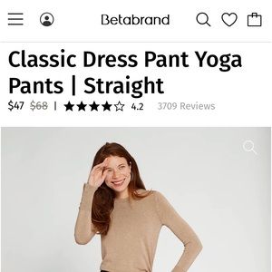 Betabrand straight leg two pocket dress pant yoga pants
